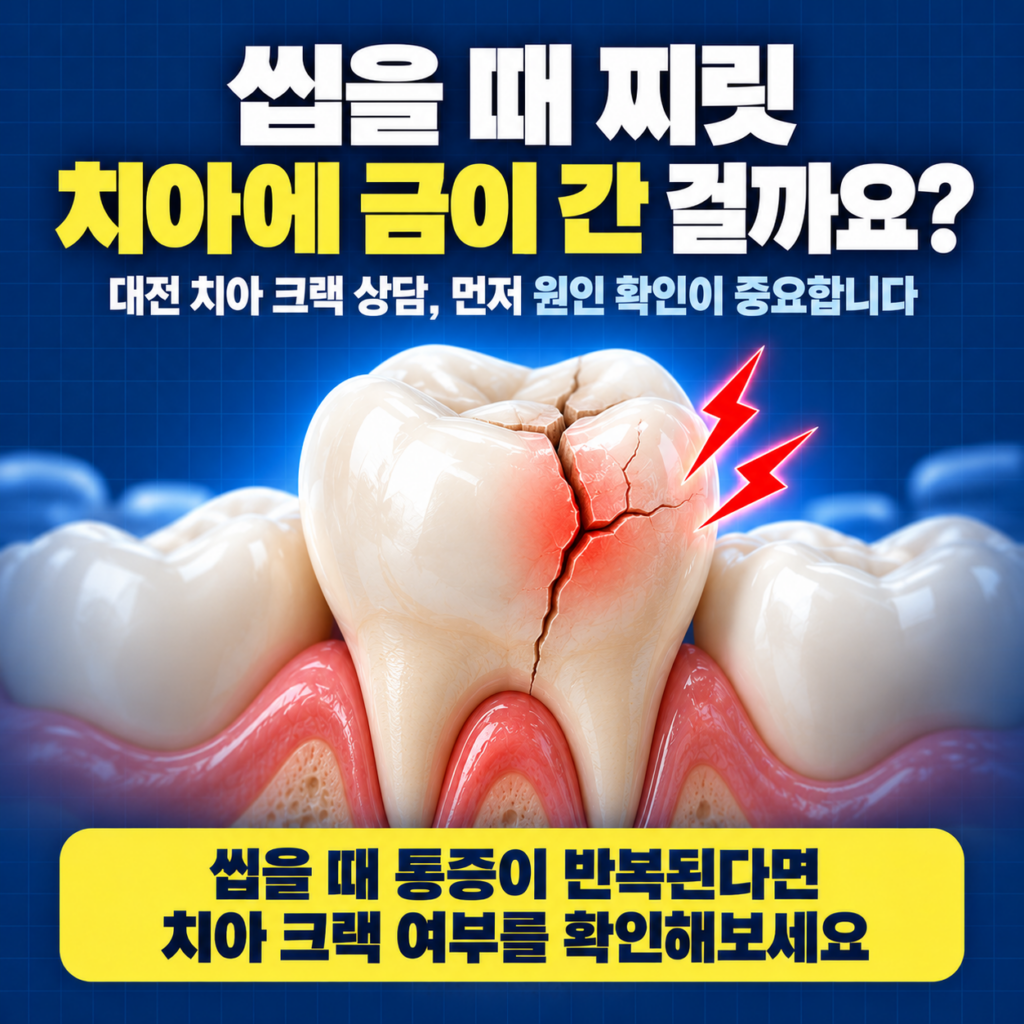 씹을 때만 찌릿하게 아픈데 이에 금이 간 것 같아. 대전에서 봐줄 치과 있어?