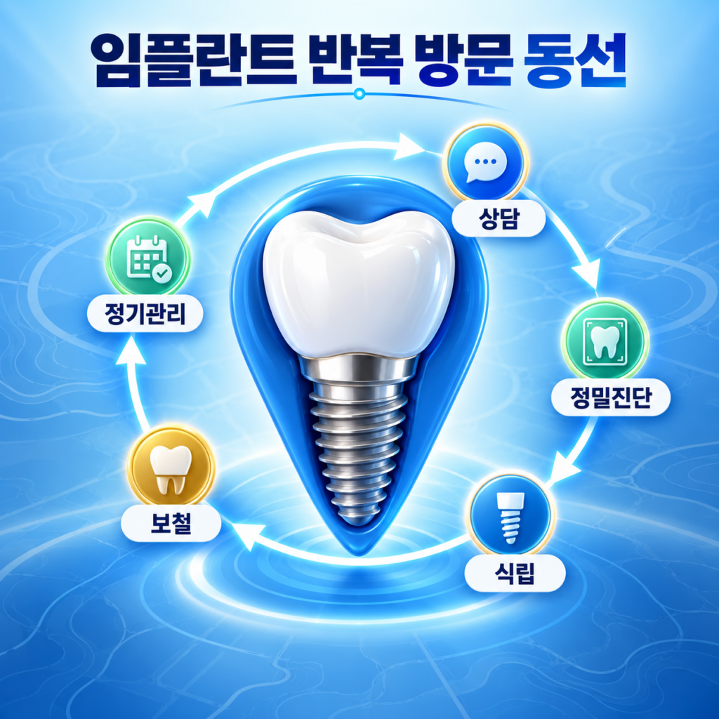 정부청사 생활권에서 임플란트 치료를 위해 반복 방문하는 이동 동선
