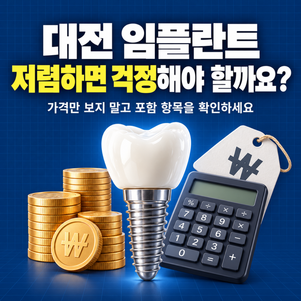 대전에서 임플란트 저렴하면서 잘하는 곳 있어? 너무 싼 곳은 걱정돼서