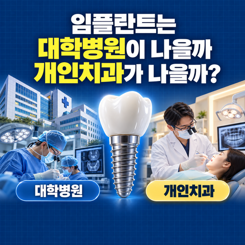 임플란트는 대학병원이 나을까 개인치과가 나을까? 대전 기준으로 비교해봅니다