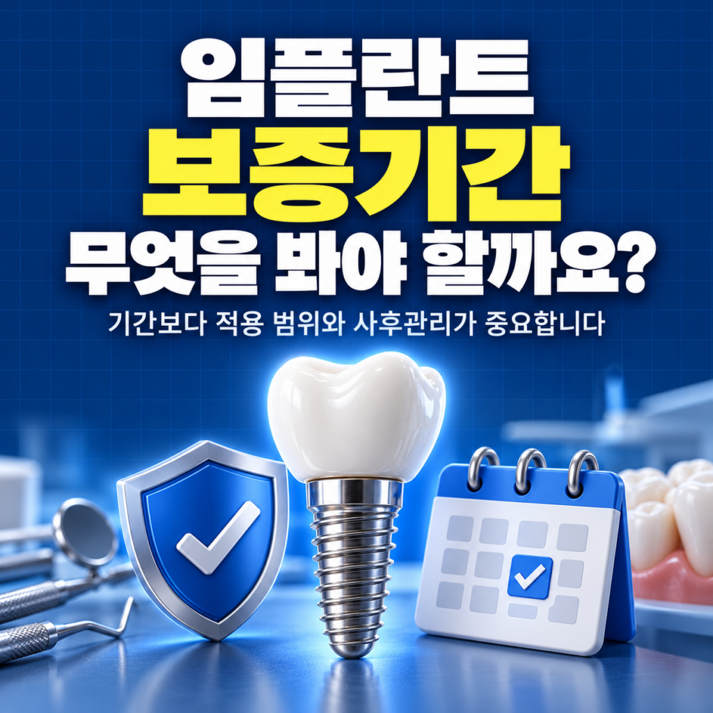 임플란트 보증기간 있는 대전 치과 어디야? 상담 전 이것부터 확인하세요
