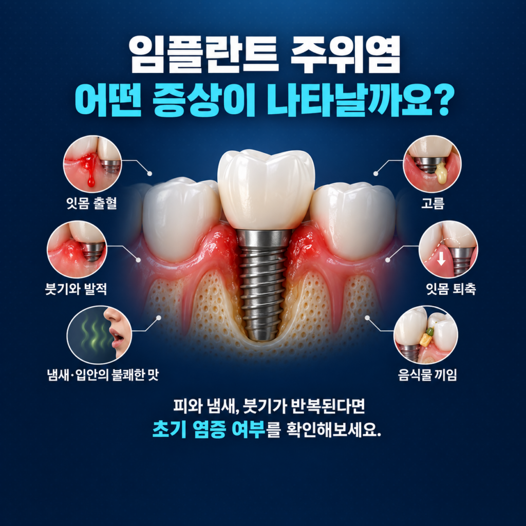 임플란트 주위염, 어떤 증상이 나타날까요?