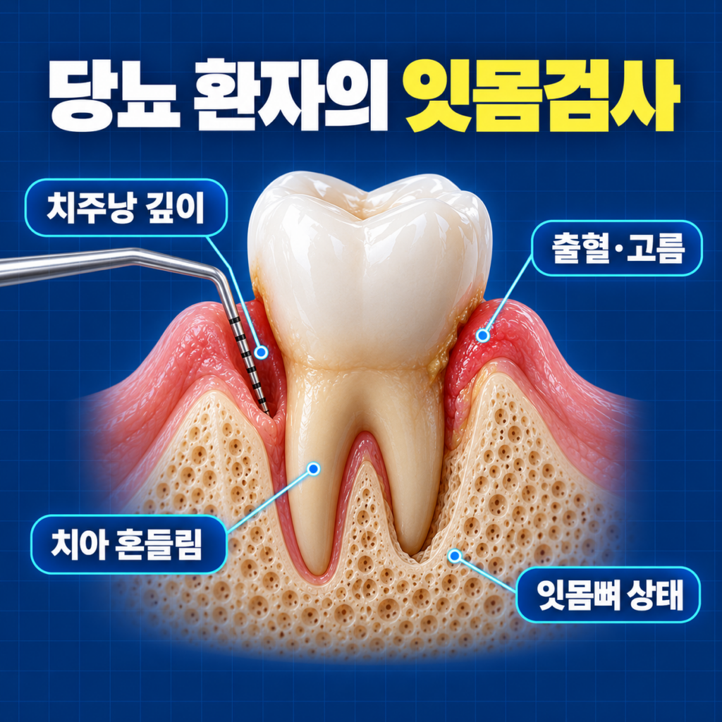 당뇨 환자의 치주낭과 잇몸 출혈 검사
