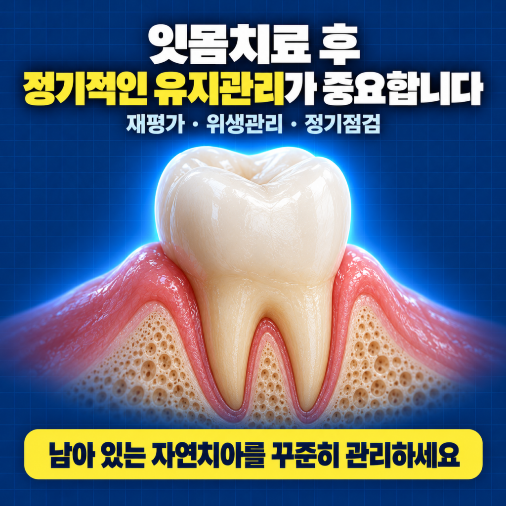 부모님 잇몸치료 후 자연치아 유지관리 방법