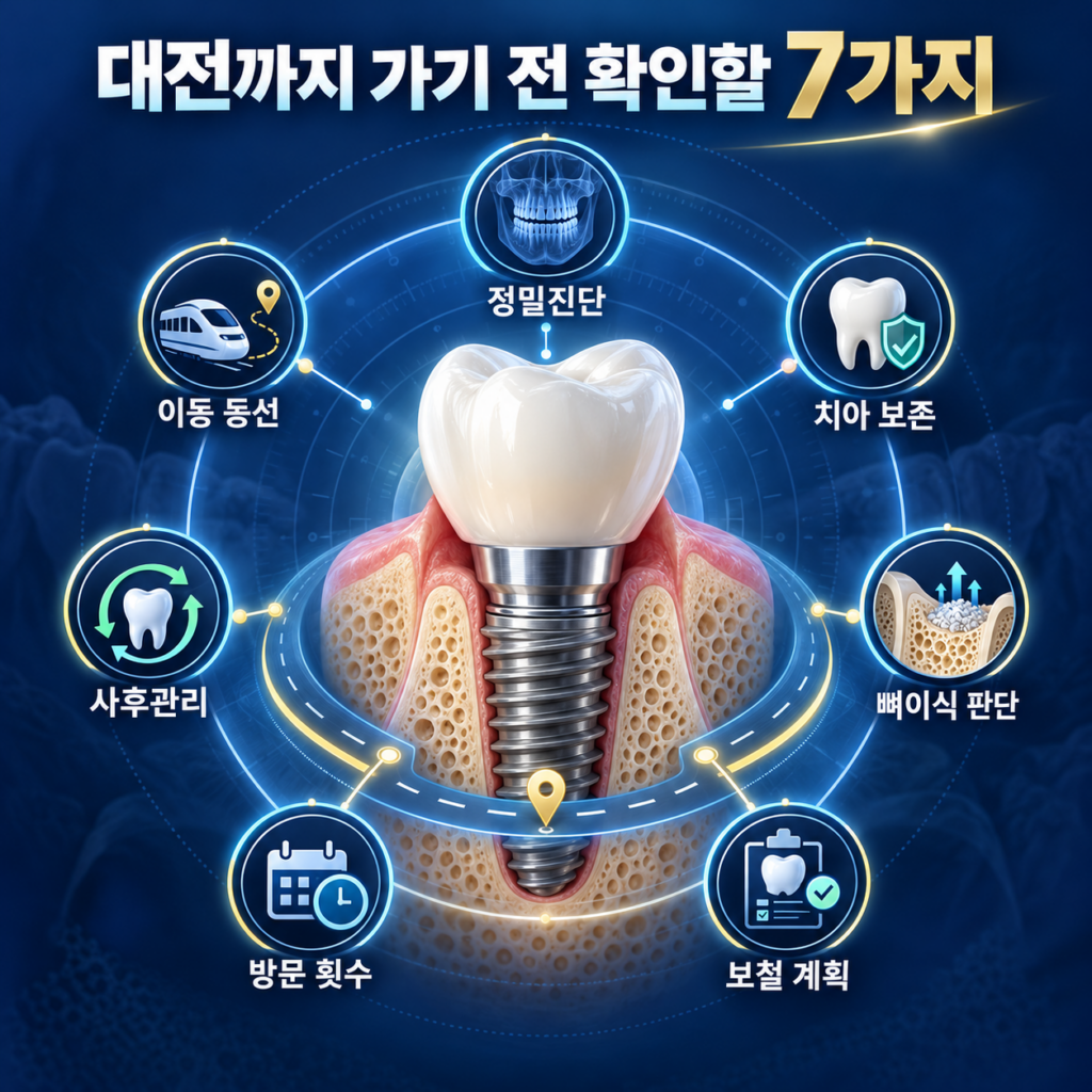 세종에서 대전까지 임플란트 치료를 받으러 가기 전 확인할 진단과 방문 기준